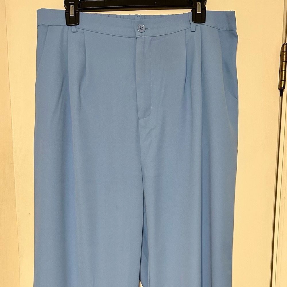 Light Blue Wide-Leg Dress Pants